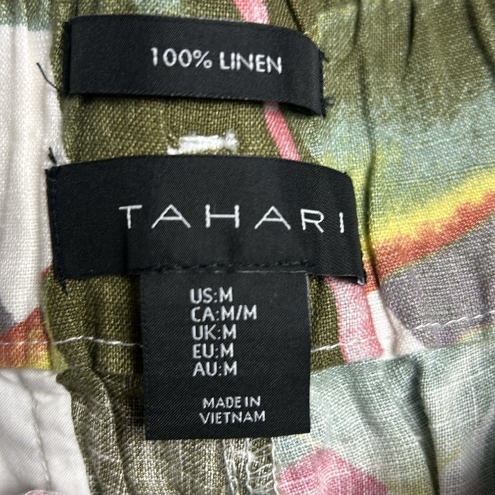 Tahari Luxe Linen Floral Print Shorts Size Medium - Picture 9 of 12